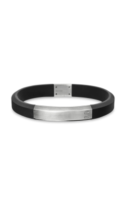 Streamline® ID Bracelet in Black Rubber with Sterling Silver, 8mm thumbnail 3