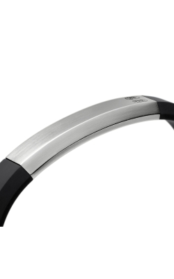 Streamline® ID Bracelet in Black Rubber with Sterling Silver, 8mm thumbnail 4