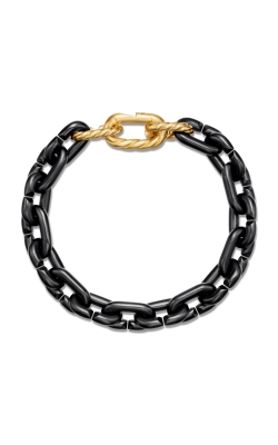 Chain Links Bracelet in Black Titanium with 18K Yellow Gold, 10mm thumbnail 2