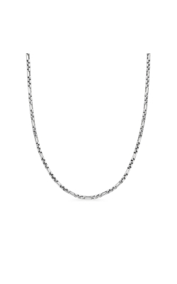Open Station Box Chain Necklace in Sterling Silver, 3mm thumbnail 1