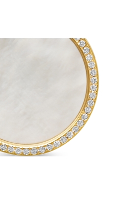 DY Elements® Disc Pendant in 18K Yellow Gold with Mother of Pearl and Diamond Rim, 24mm thumbnail 4
