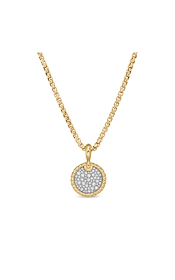 DY Elements® Disc Pendant in 18K Yellow Gold with Diamonds, 14mm thumbnail 1