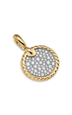 DY Elements® Disc Pendant in 18K Yellow Gold with Diamonds, 14mm thumbnail 2
