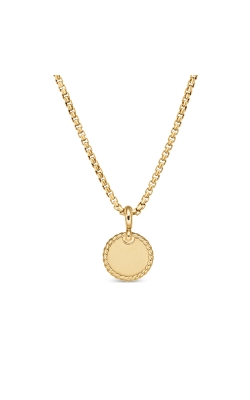 DY Elements® Disc Pendant in 18K Yellow Gold with Diamonds, 14mm thumbnail 3