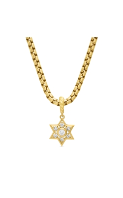 Star of David Pendant in 18K Yellow Gold with Diamonds, 17.2mm thumbnail 1