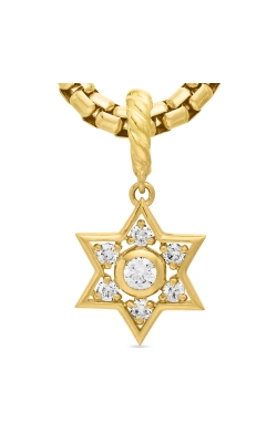 Star of David Pendant in 18K Yellow Gold with Diamonds, 17.2mm thumbnail 3