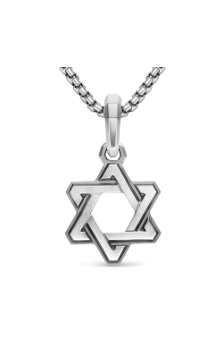 Deco Star of David Pendant in Sterling Silver, 24mm thumbnail 1