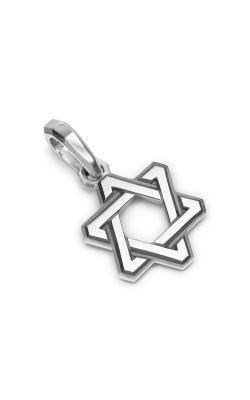 Deco Star of David Pendant in Sterling Silver, 24mm thumbnail 2