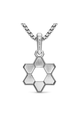 Deco Star of David Pendant in Sterling Silver, 24mm thumbnail 3