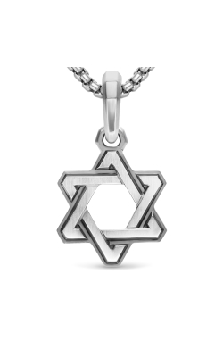 Deco Star of David Pendant in Sterling Silver, 24mm thumbnail 4