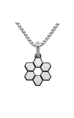 Deco Star of David Pendant in Sterling Silver with Diamonds, 24mm thumbnail 3