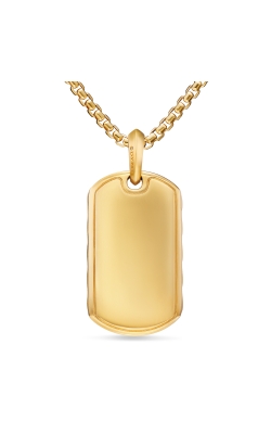 Sculpted Cable Tag in 18K Yellow Gold, 35mm thumbnail 3