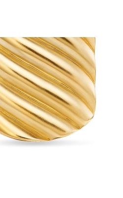 Sculpted Cable Tag in 18K Yellow Gold, 35mm thumbnail 4