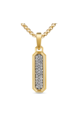 Streamline® Inlay Amulet in 18K Yellow Gold with Meteorite and Grey Diamonds, 30.7mm thumbnail 1
