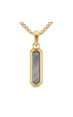 Streamline® Inlay Amulet in 18K Yellow Gold with Meteorite and Grey Diamonds, 30.7mm thumbnail 3