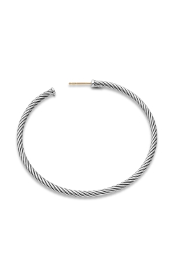 Cable Hoop Earrings in Sterling Silver, 2.5in thumbnail 2