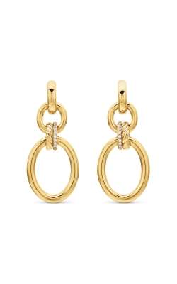 DY Mercer® Circular Drop Earrings in 18K Yellow Gold with Diamonds, 50mm thumbnail 1
