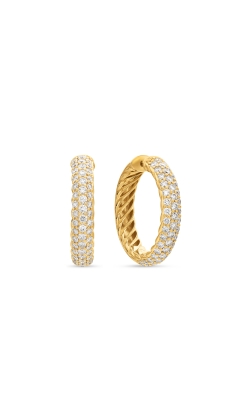 DY Mercer® Hoop Earrings in 18K Yellow Gold with Diamonds, 25.4mm thumbnail 1