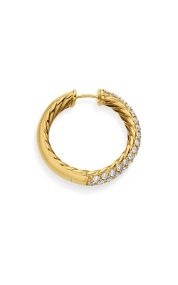 DY Mercer® Hoop Earrings in 18K Yellow Gold with Diamonds, 25.4mm thumbnail 2