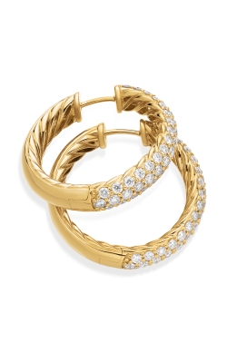 DY Mercer® Hoop Earrings in 18K Yellow Gold with Diamonds, 25.4mm thumbnail 3