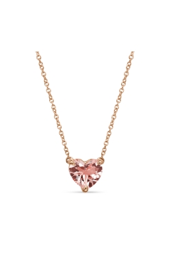 Chatelaine® Heart Pendant Necklace in 18K Rose Gold with Morganite, 8mm thumbnail 1