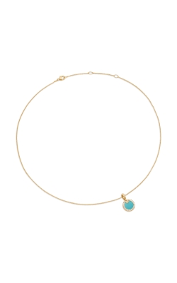 Petite DY Elements® Pendant Necklace in 18K Yellow Gold with Turquoise and Diamonds, 17.8mm thumbnail 2