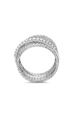 Crossover Ring in Sterling Silver with Diamonds, 12mm thumbnail 4