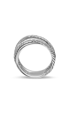 Small Crossover Ring in Sterling Silver with Diamonds thumbnail 4