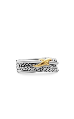 X Crossover Ring in Sterling Silver and 18k Yellow Gold thumbnail 1