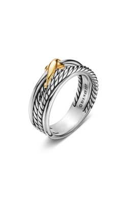 X Crossover Ring in Sterling Silver and 18k Yellow Gold thumbnail 2