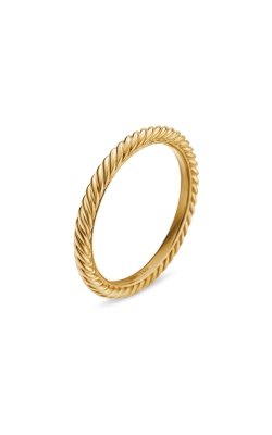 2 mm Cabled Stackable Midnight Melange Ring in 18k Yellow Gold thumbnail 2