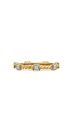 Cable Collectibles® Stations Stack Ring in 18K Yellow Gold with Diamonds, 2mm thumbnail 1