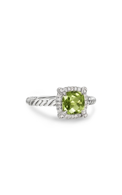 Petite Chatelaine® Pavé Bezel Ring in Sterling Silver with Peridot and Diamonds, 7mm thumbnail 1