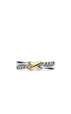 Petite X Ring in Sterling Silver with 18K Yellow Gold, 4mm thumbnail 3