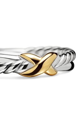 Petite X Ring in Sterling Silver with 18K Yellow Gold, 4mm thumbnail 4