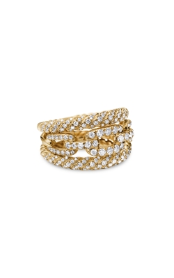 Stax Three Row Ring in 18K Yellow Gold with Diamonds, 14mm thumbnail 1