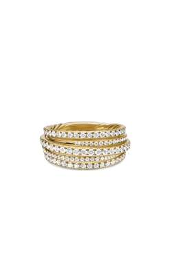 Pavé Crossover Ring in 18K Yellow Gold with Diamonds, 11mm thumbnail 1