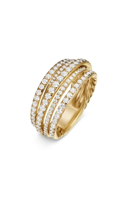 Pavé Crossover Ring in 18K Yellow Gold with Diamonds, 11mm thumbnail 2