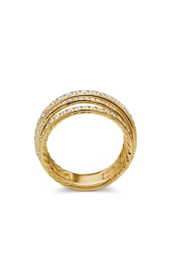 Pavé Crossover Ring in 18K Yellow Gold with Diamonds, 11mm thumbnail 4