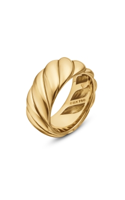 Sculpted Cable Band Ring in 18K Yellow Gold, 9mm thumbnail 2