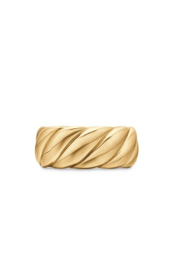 Sculpted Cable Band Ring in 18K Yellow Gold, 9mm thumbnail 3