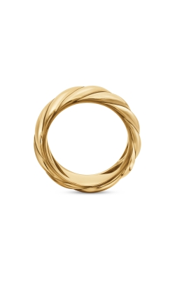 Sculpted Cable Band Ring in 18K Yellow Gold, 9mm thumbnail 4