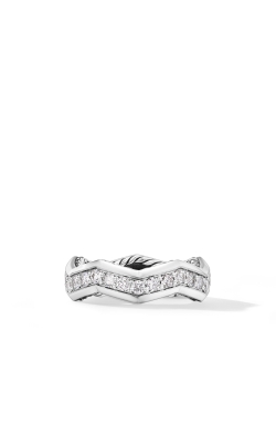 Zig Zag Stax™ Ring in Sterling Silver with Diamonds, 5mm thumbnail 3