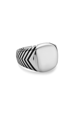 Chevron Signet Ring in Sterling Silver, 18mm thumbnail 1