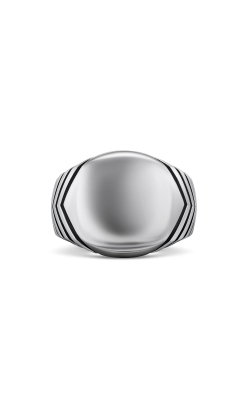 Chevron Signet Ring in Sterling Silver, 18mm thumbnail 3