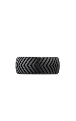 Chevron Band Ring in Black Titanium, 10mm thumbnail 3