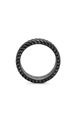 Chevron Band Ring in Black Titanium, 10mm thumbnail 4