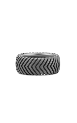 Chevron Band Ring in Titanium, 10mm thumbnail 1