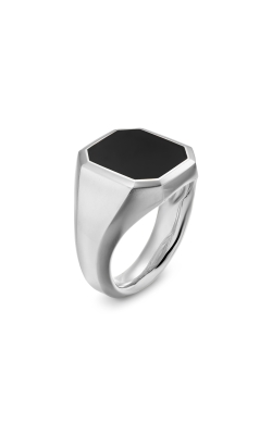 Streamline Signet Ring in Sterling Silver with Black Onyx, 18mm thumbnail 2