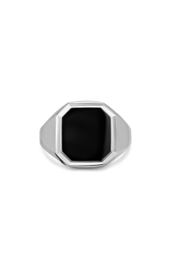 Streamline Signet Ring in Sterling Silver with Black Onyx, 18mm thumbnail 3